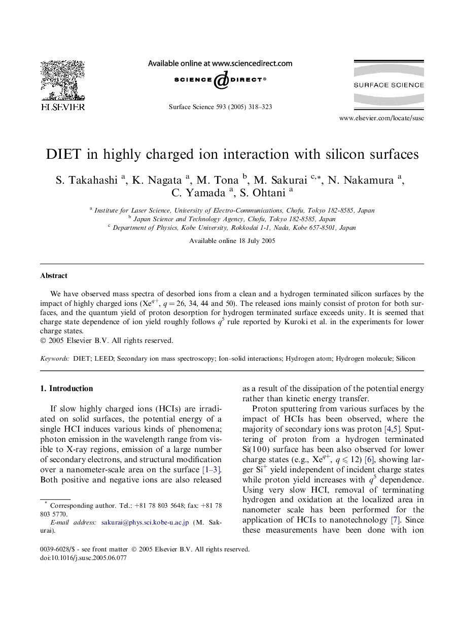 DIET in highly charged ion interaction with silicon surfaces