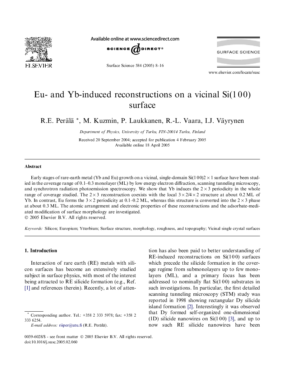 Eu- and Yb-induced reconstructions on a vicinal Si(1Â 0Â 0) surface