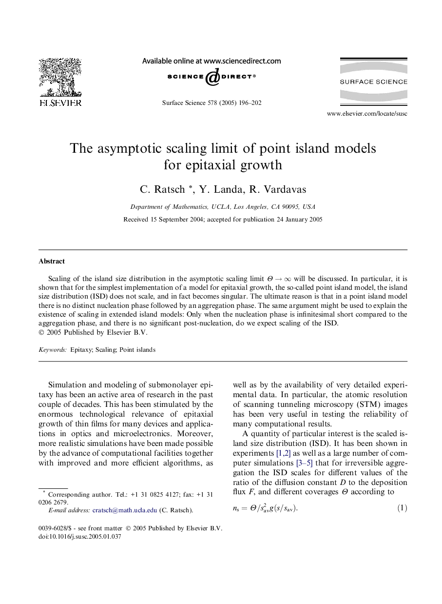 The asymptotic scaling limit of point island models for epitaxial growth