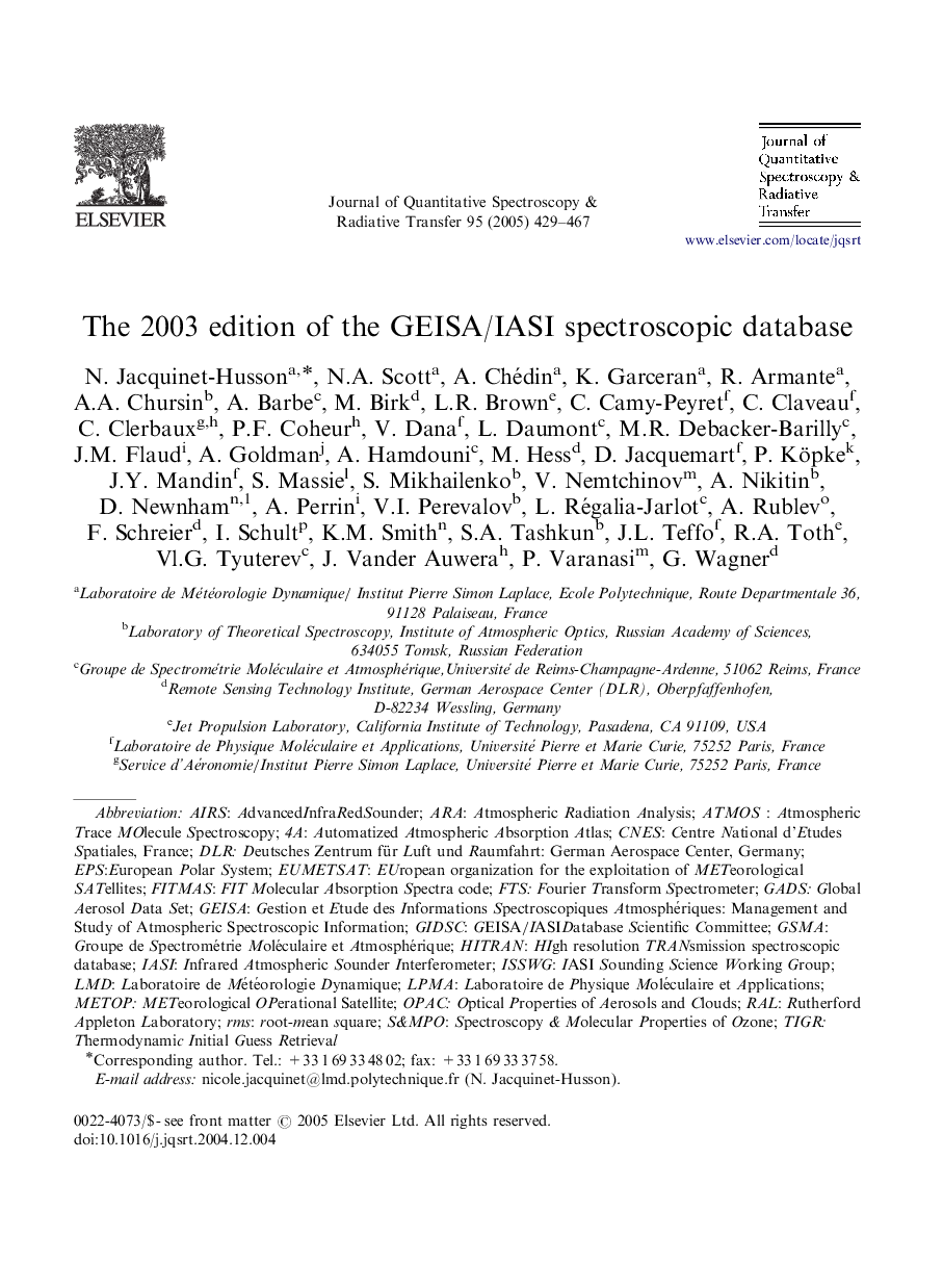 The 2003 edition of the GEISA/IASI spectroscopic database