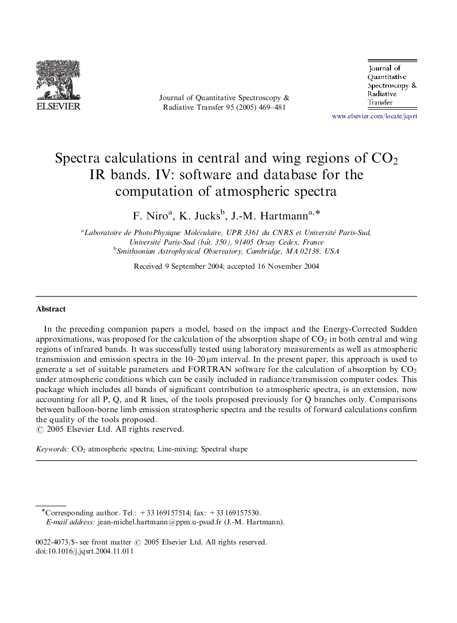 Spectra calculations in central and wing regions of CO2 IR bands. IV: software and database for the computation of atmospheric spectra