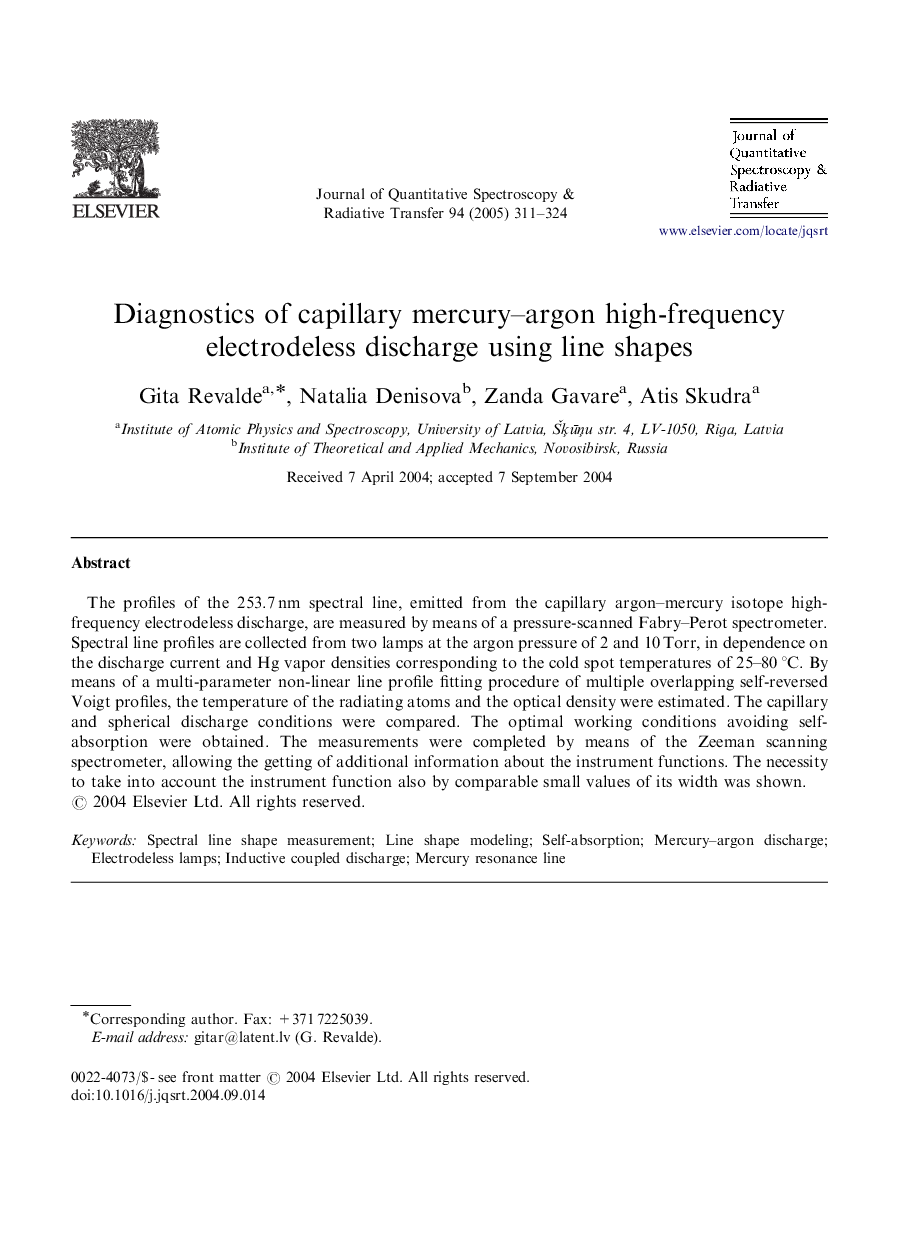 Diagnostics of capillary mercury-argon high-frequency electrodeless discharge using line shapes