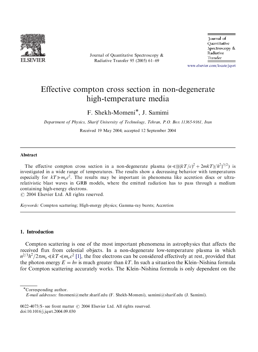 Effective compton cross section in non-degenerate high-temperature media