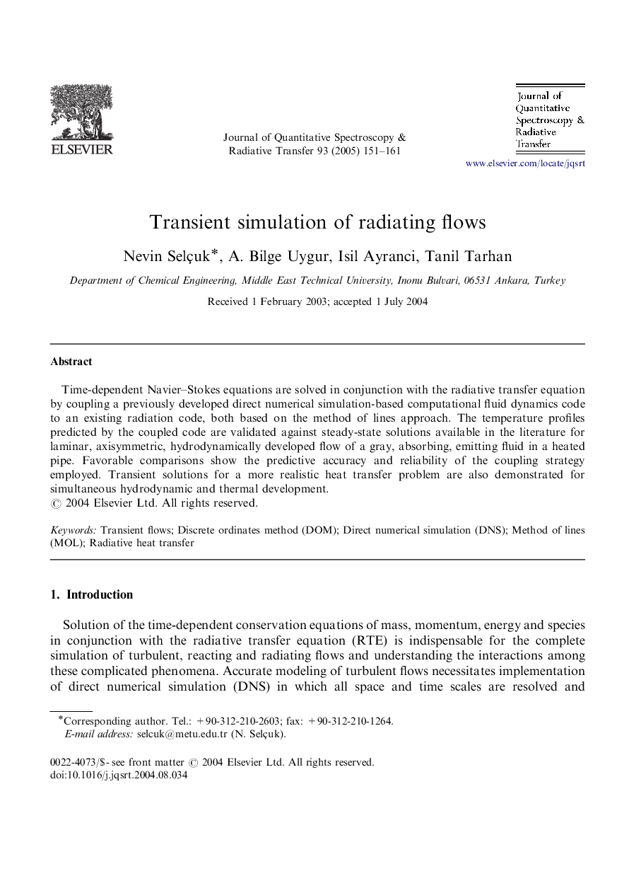 Transient simulation of radiating flows