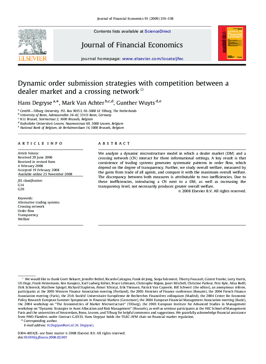 Dynamic order submission strategies with competition between a dealer market and a crossing network 