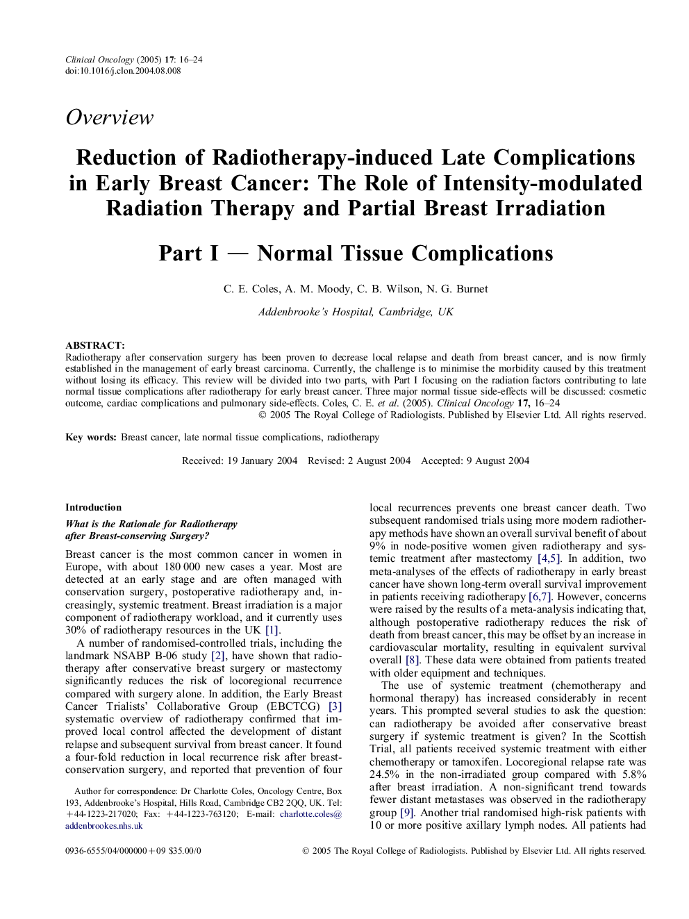 Reduction of radiotherapy-induced late complications in early breast cancer: the role of intensity-modulated radiation therapy and partial breast irradiation