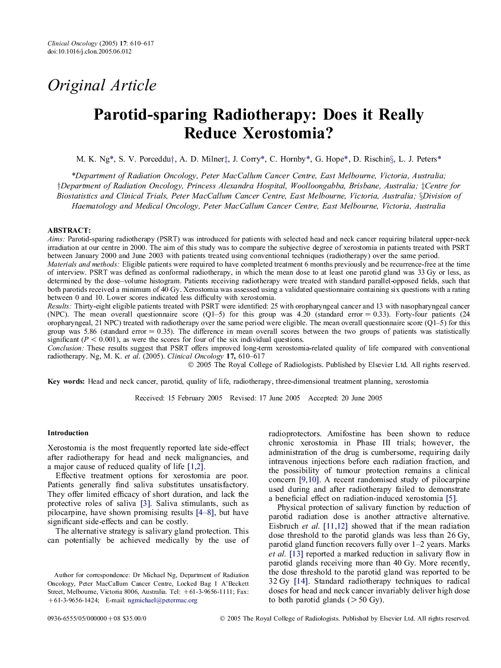 Parotid-sparing Radiotherapy: Does it Really Reduce Xerostomia?