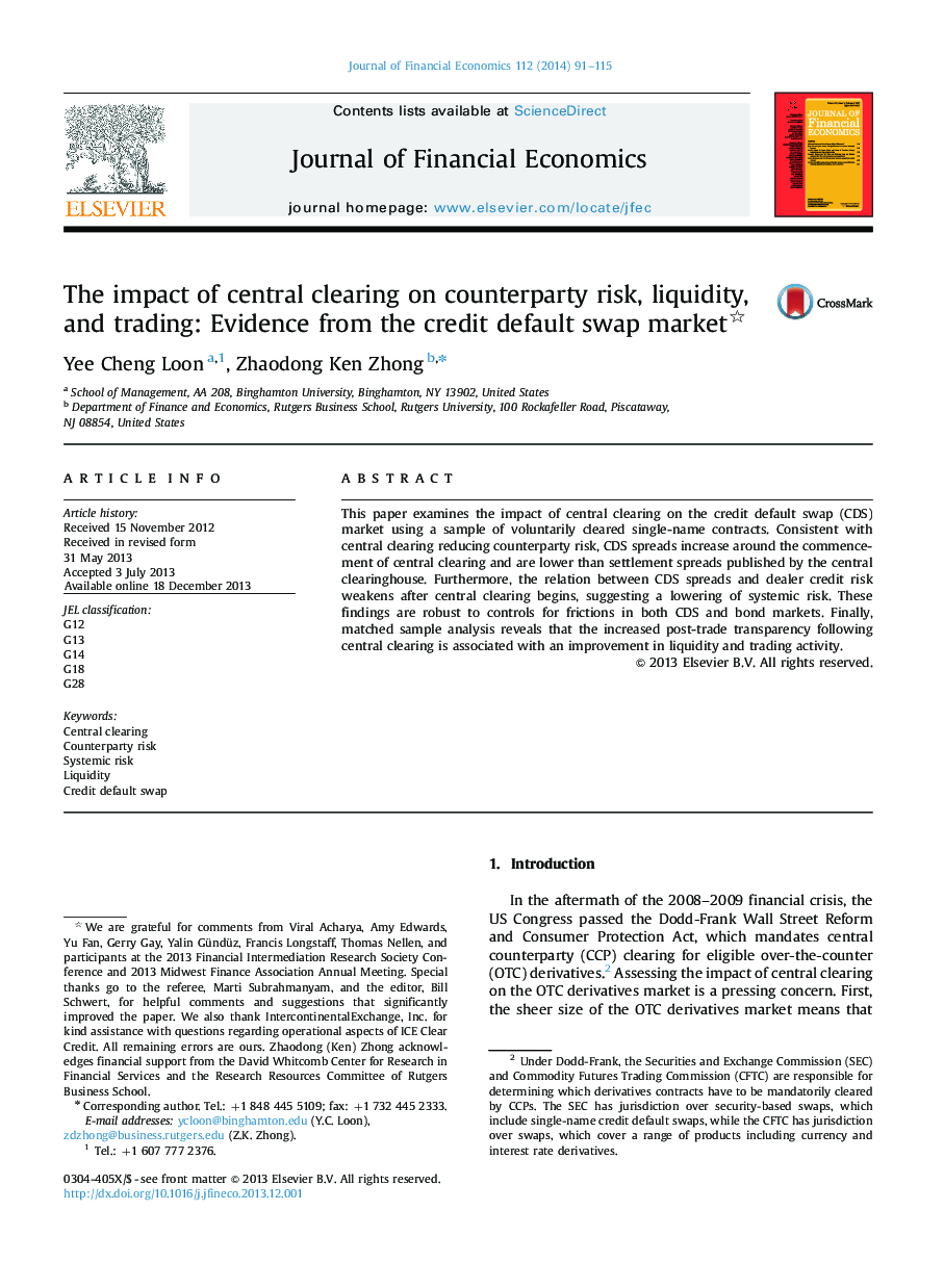 The impact of central clearing on counterparty risk, liquidity, and trading: Evidence from the credit default swap market 