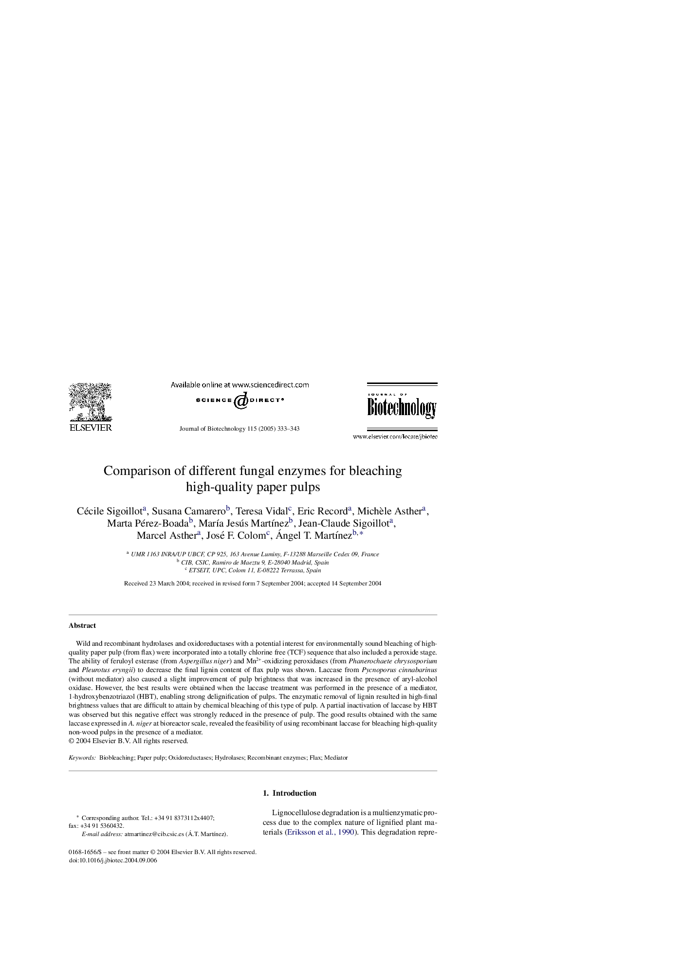 Comparison of different fungal enzymes for bleaching high-quality paper pulps