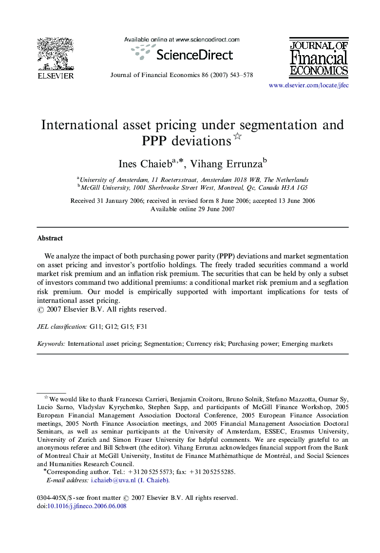 International asset pricing under segmentation and PPP deviations 