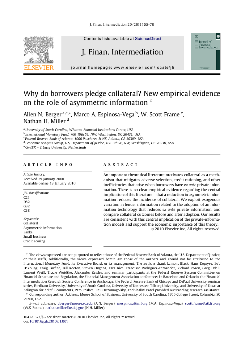 Why do borrowers pledge collateral? New empirical evidence on the role of asymmetric information 