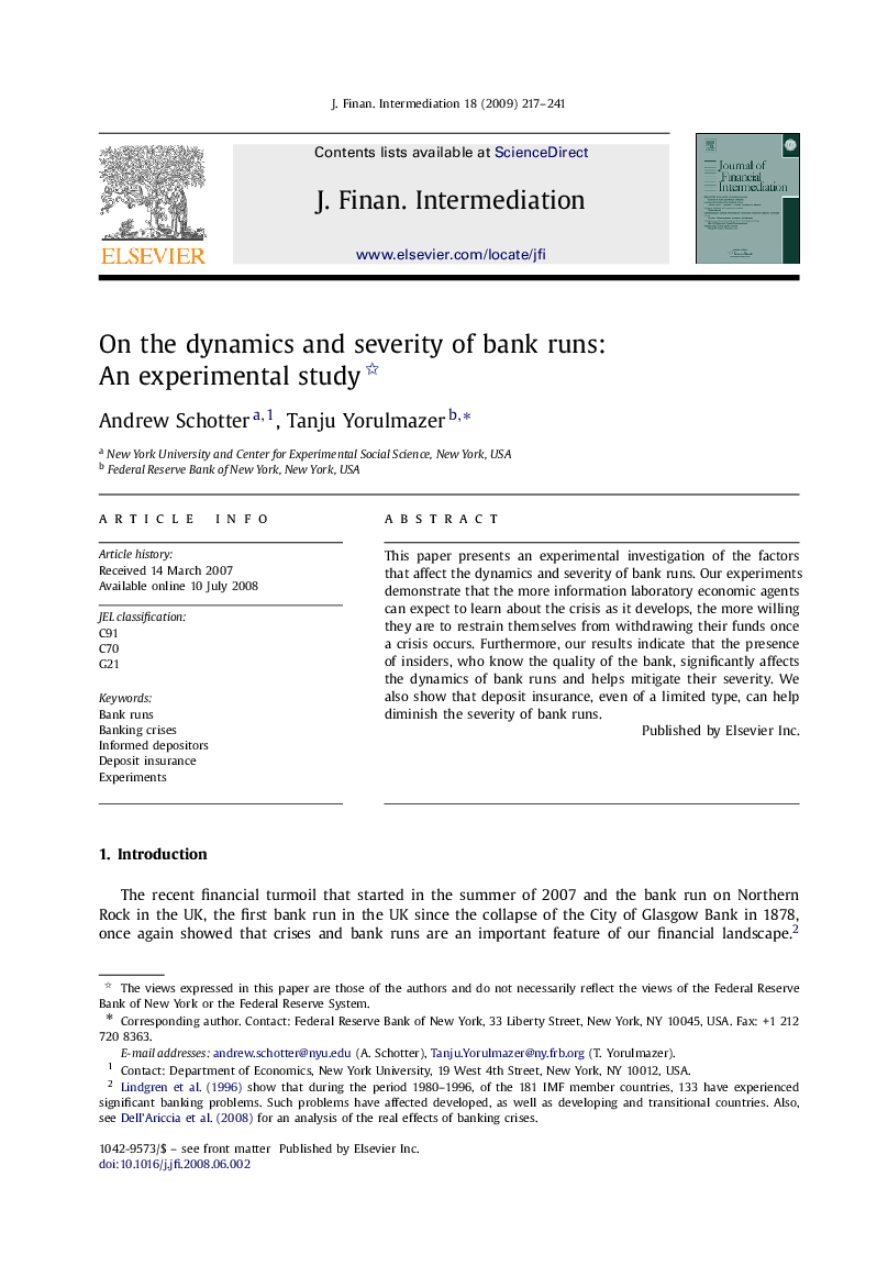 On the dynamics and severity of bank runs: An experimental study