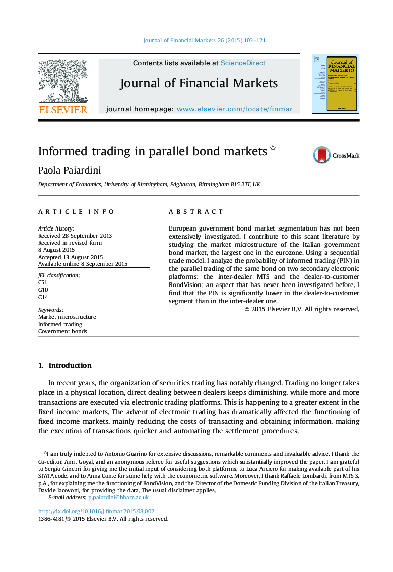 Informed trading in parallel bond markets