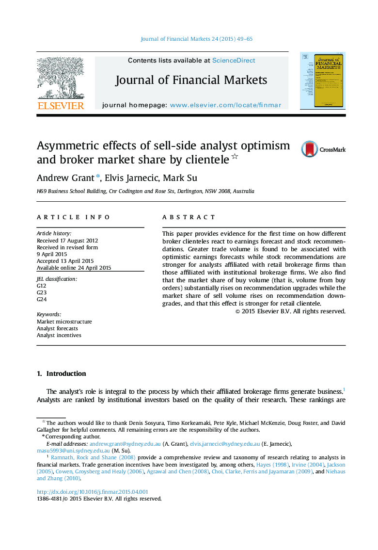Asymmetric effects of sell-side analyst optimism and broker market share by clientele