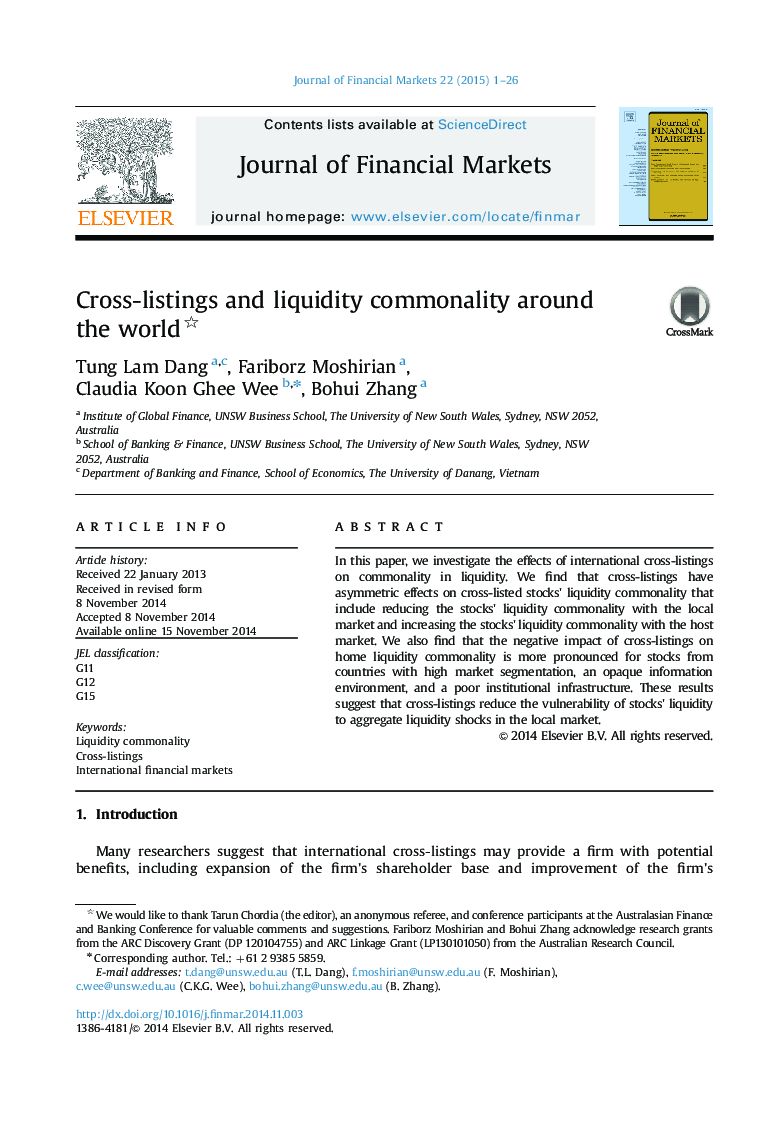 Cross-listings and liquidity commonality around the world