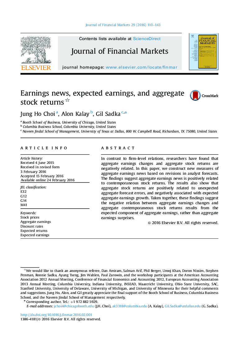 Earnings news, expected earnings, and aggregate stock returns