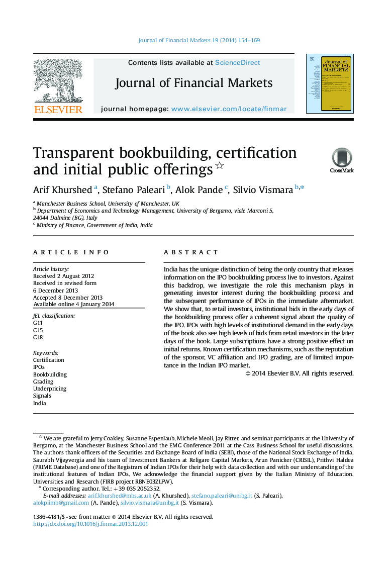 Transparent bookbuilding, certification and initial public offerings