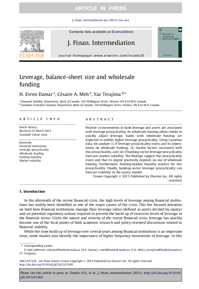 Leverage, balance-sheet size and wholesale funding