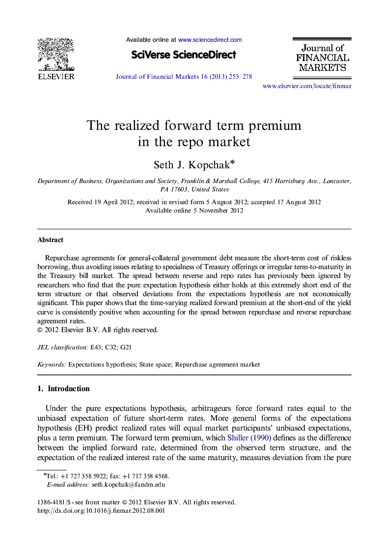 The realized forward term premium in the repo market