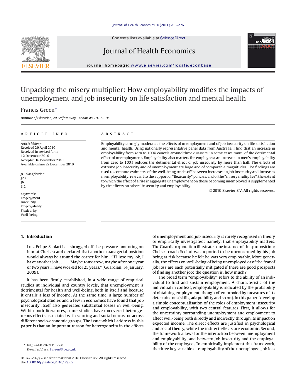 Unpacking the misery multiplier: How employability modifies the impacts of unemployment and job insecurity on life satisfaction and mental health