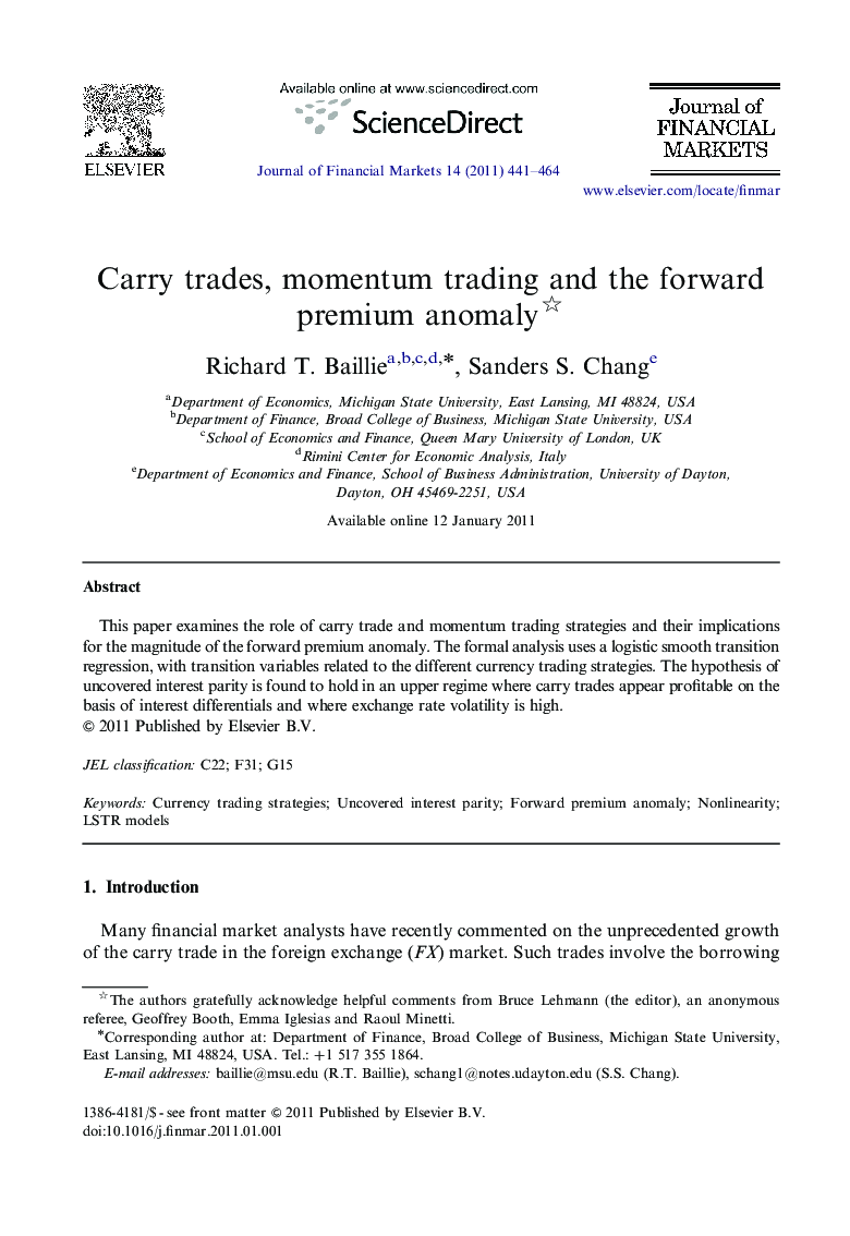Carry trades, momentum trading and the forward premium anomaly