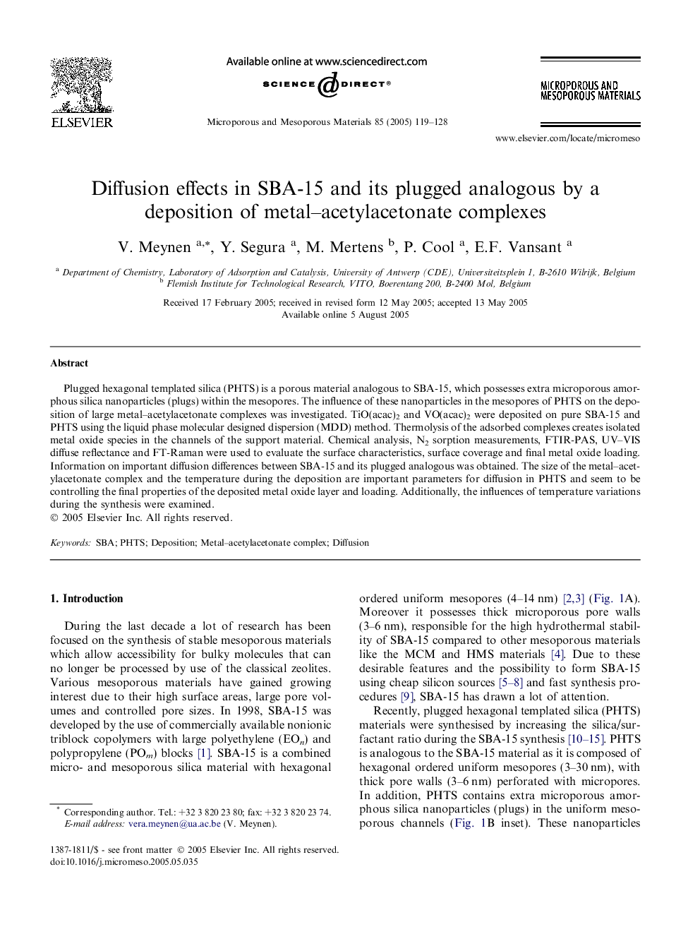 Diffusion effects in SBA-15 and its plugged analogous by a deposition of metal-acetylacetonate complexes