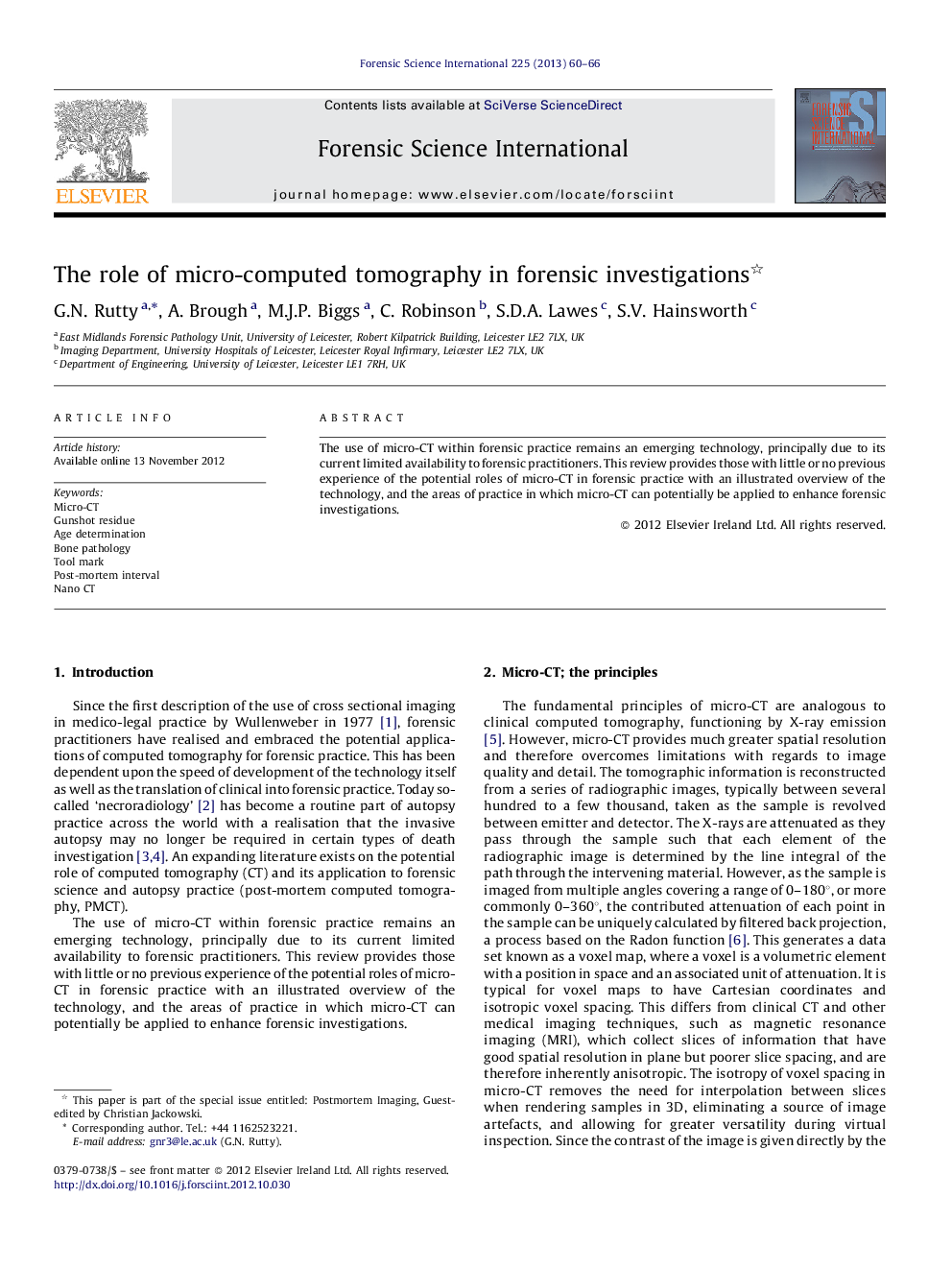 The role of micro-computed tomography in forensic investigations 