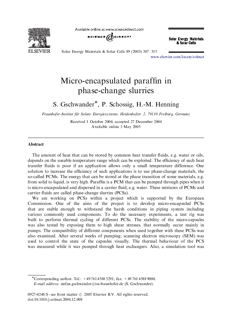 Micro-encapsulated paraffin in phase-change slurries