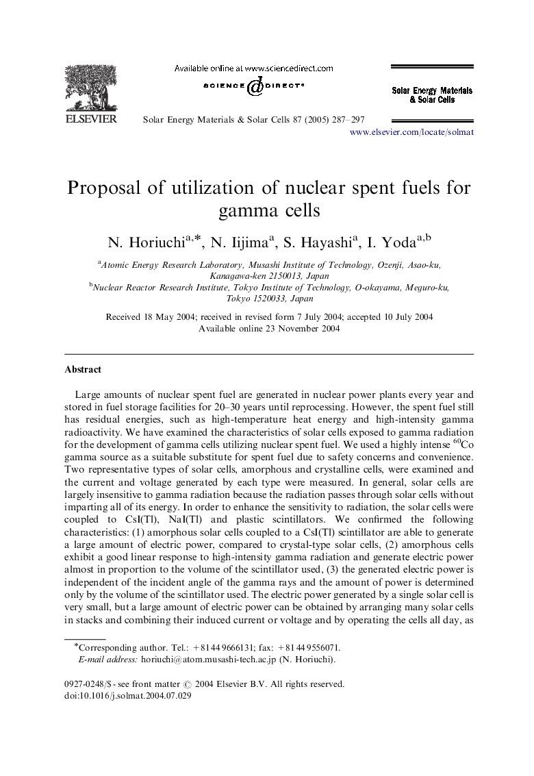 Proposal of utilization of nuclear spent fuels for gamma cells