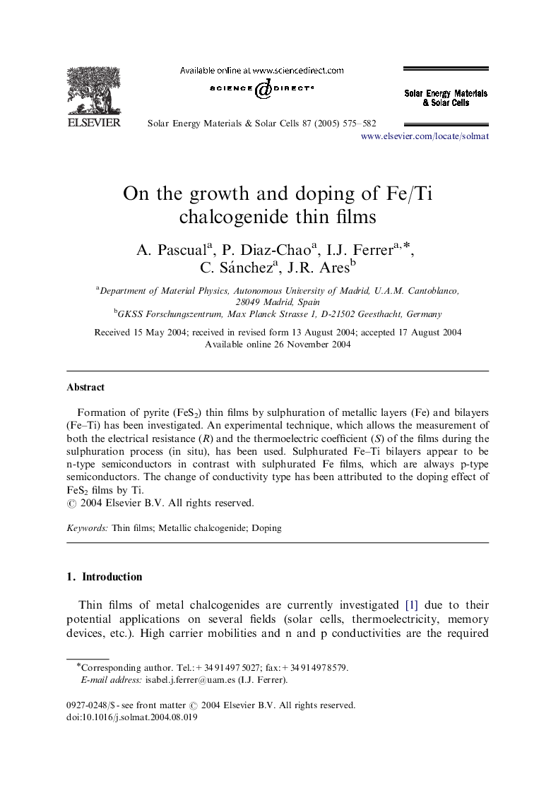 On the growth and doping of Fe/Ti chalcogenide thin films