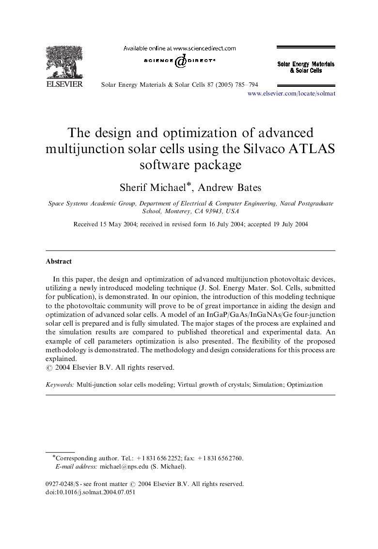 The design and optimization of advanced multijunction solar cells using the Silvaco ATLAS software package