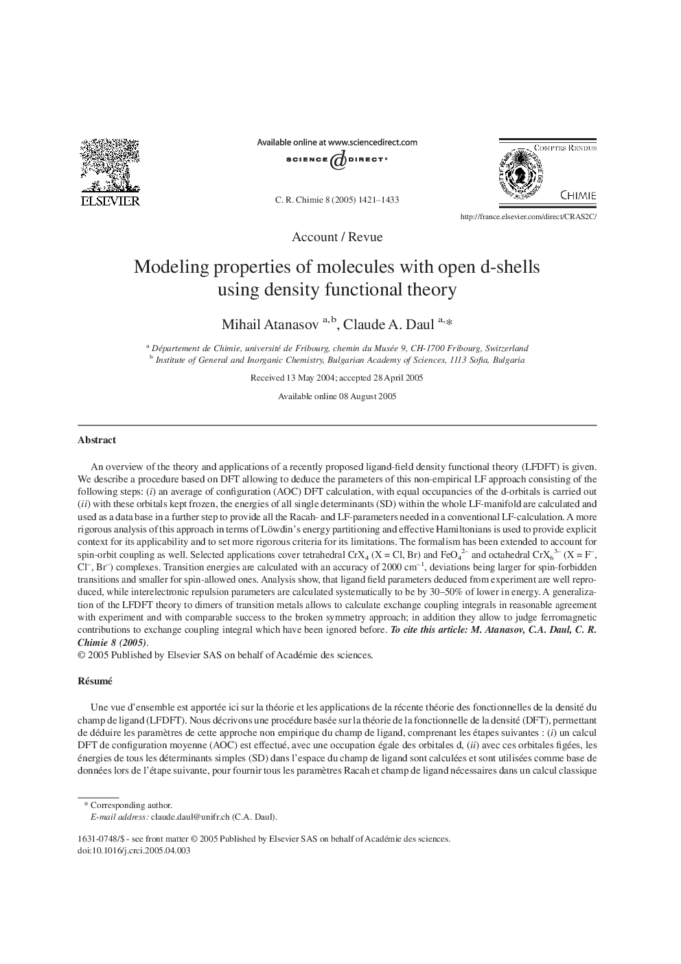 Modeling properties of molecules with open d-shells using density functional theory