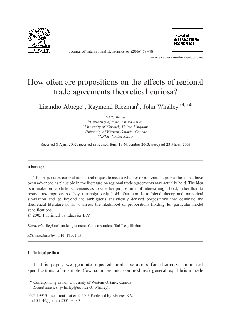 How often are propositions on the effects of regional trade agreements theoretical curiosa?