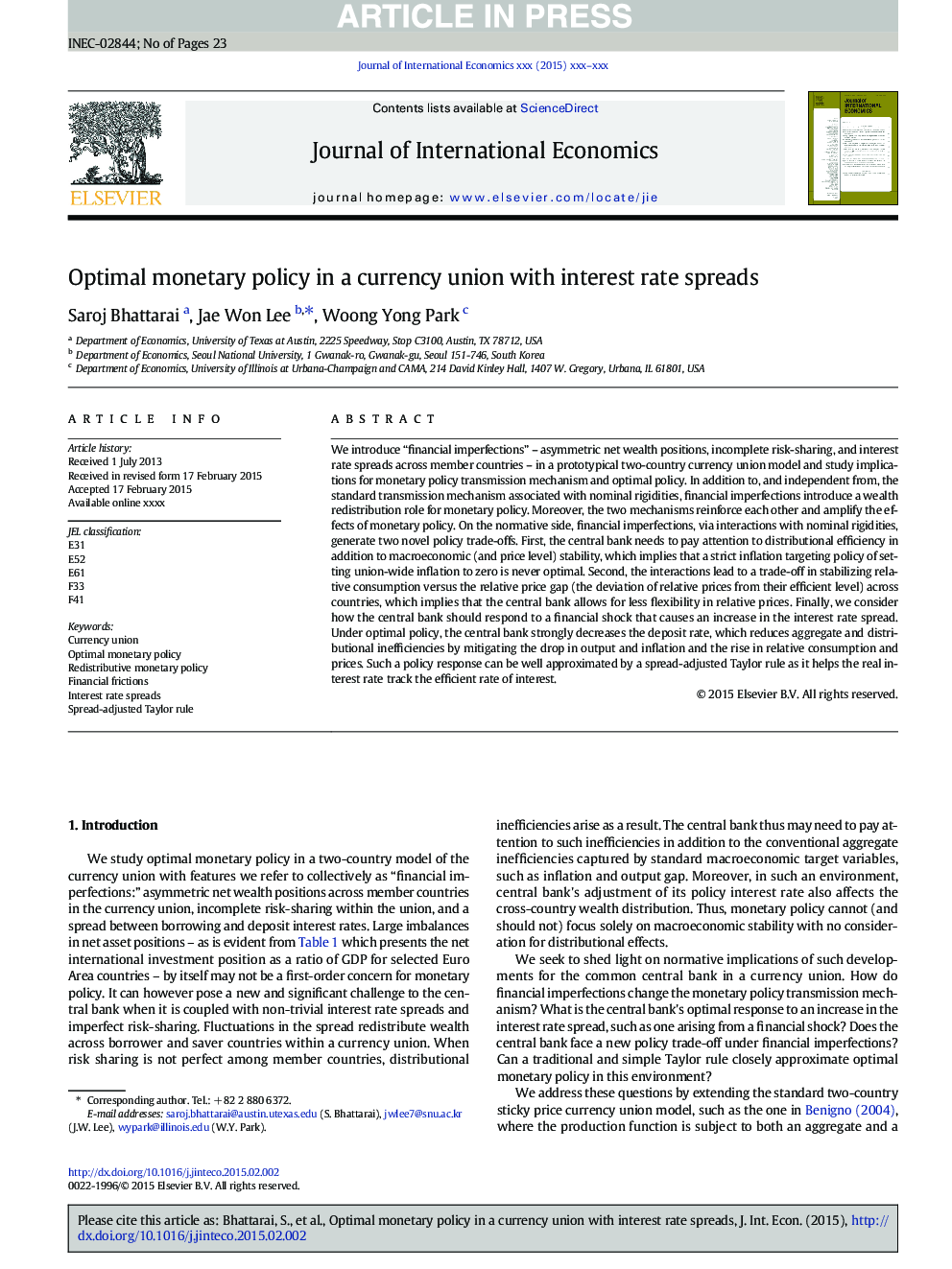 Optimal monetary policy in a currency union with interest rate spreads