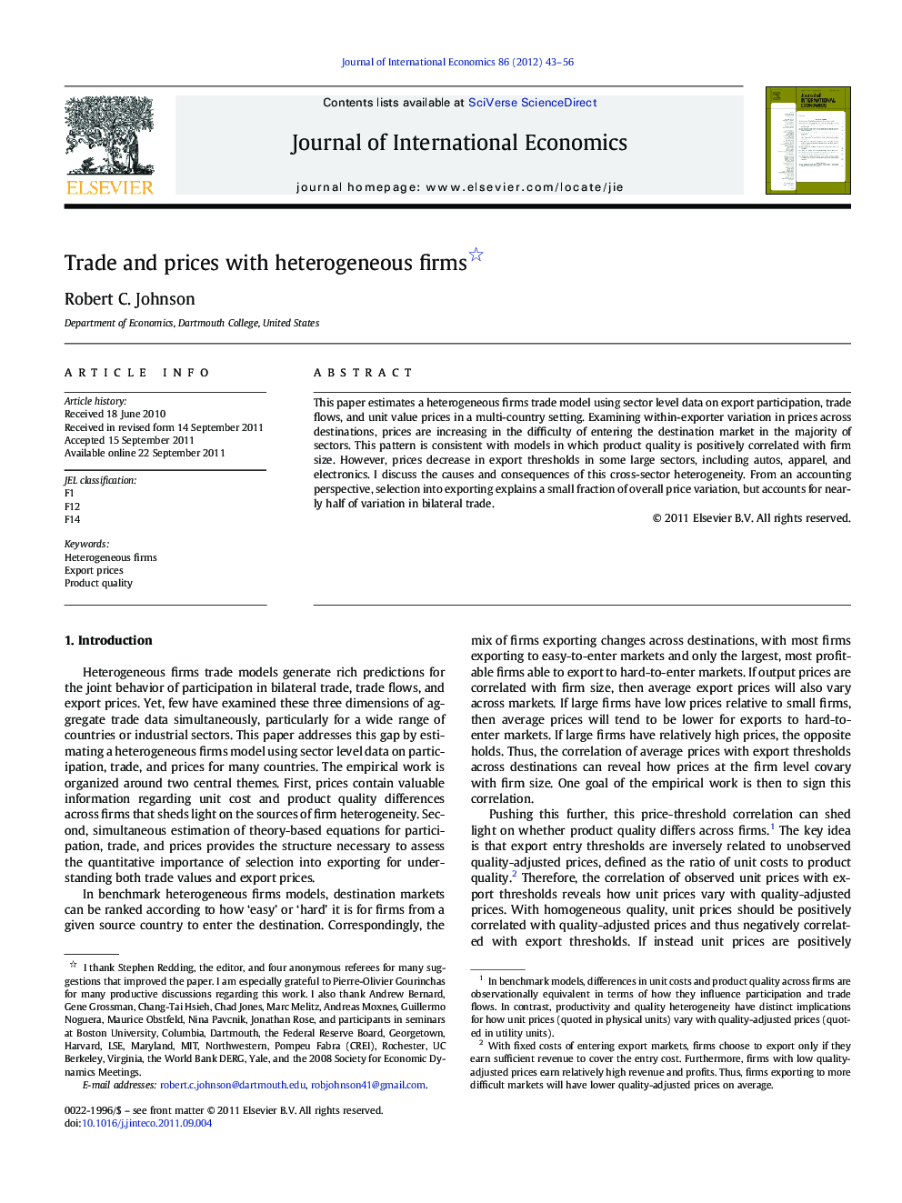 Trade and prices with heterogeneous firms