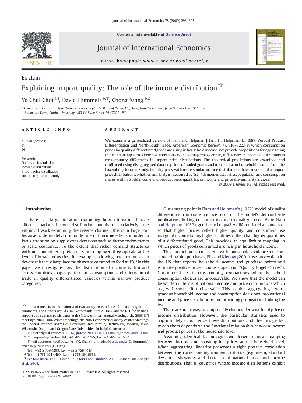 Explaining import quality: The role of the income distribution