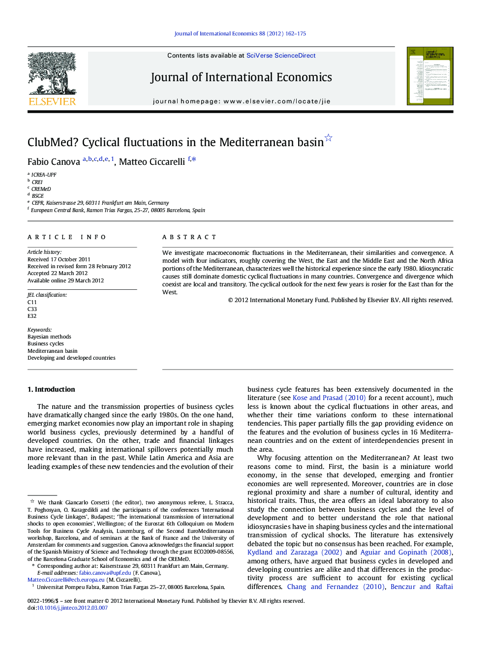 ClubMed? Cyclical fluctuations in the Mediterranean basin