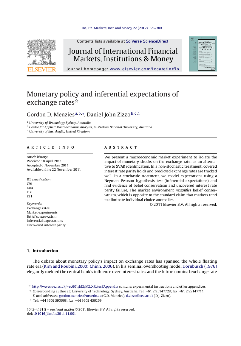 Monetary policy and inferential expectations of exchange rates