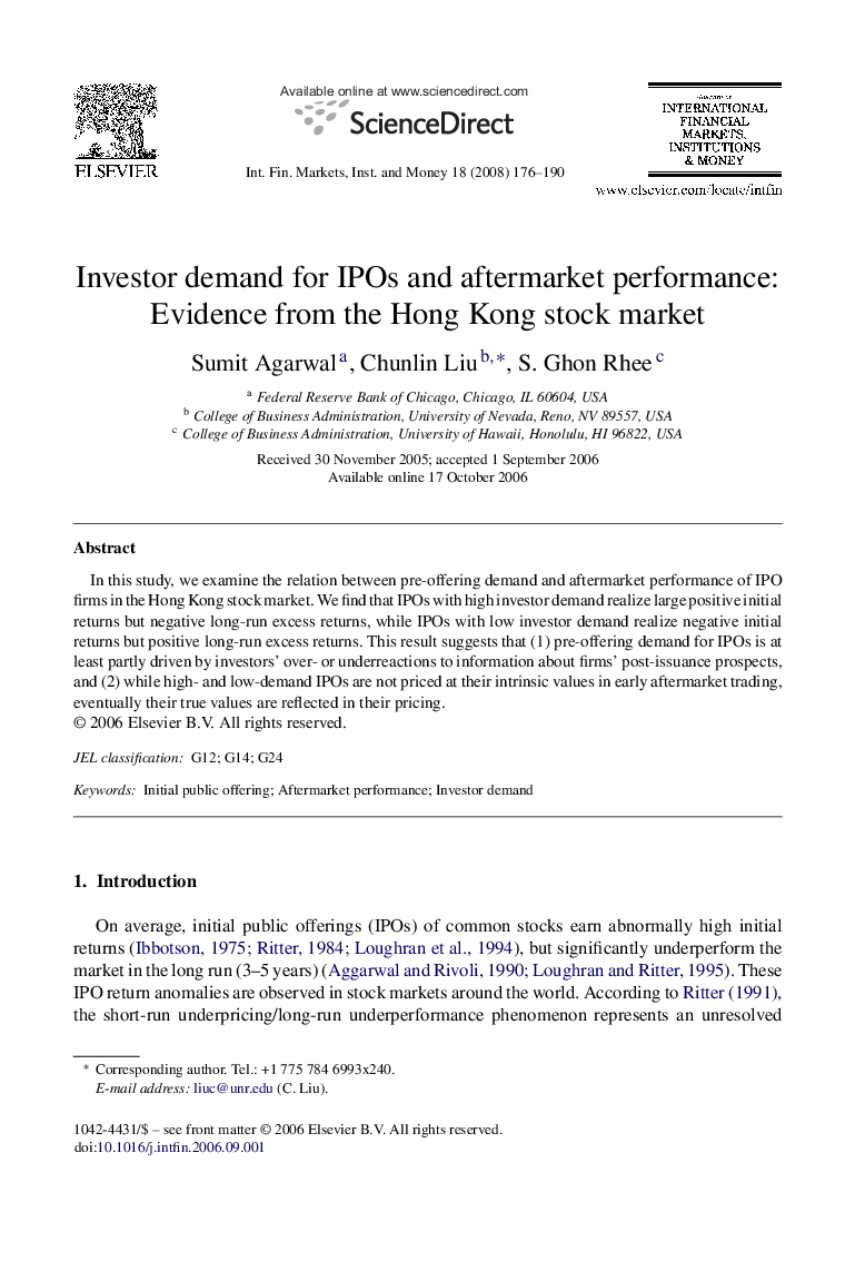 Investor demand for IPOs and aftermarket performance: Evidence from the Hong Kong stock market