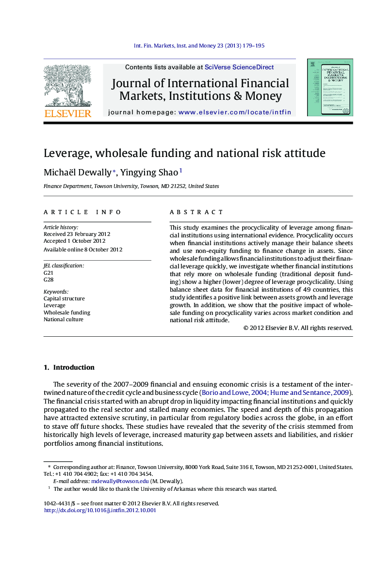 Leverage, wholesale funding and national risk attitude