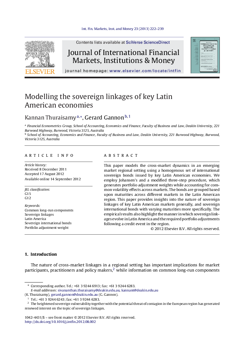 Modelling the sovereign linkages of key Latin American economies