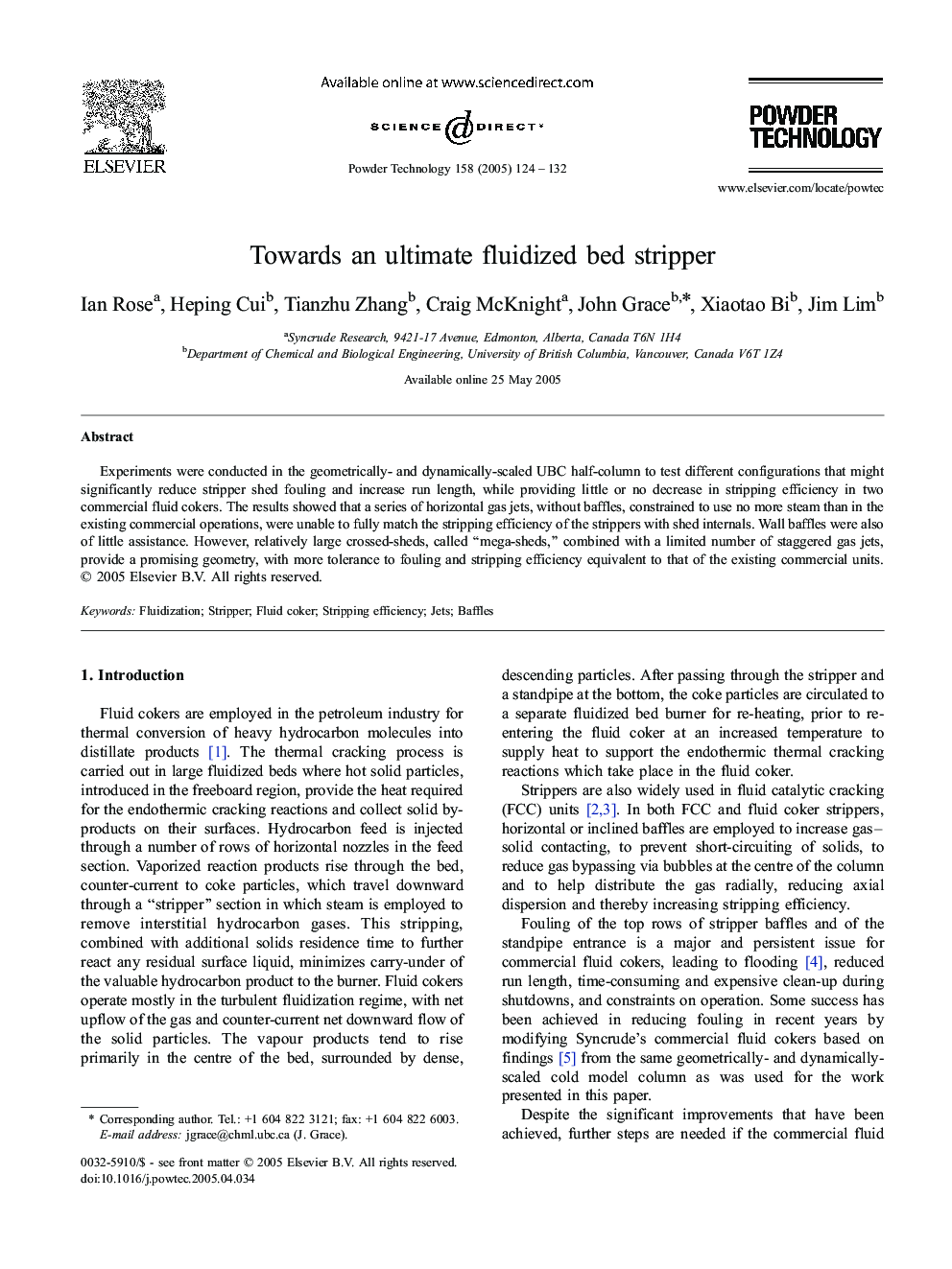 Towards an ultimate fluidized bed stripper