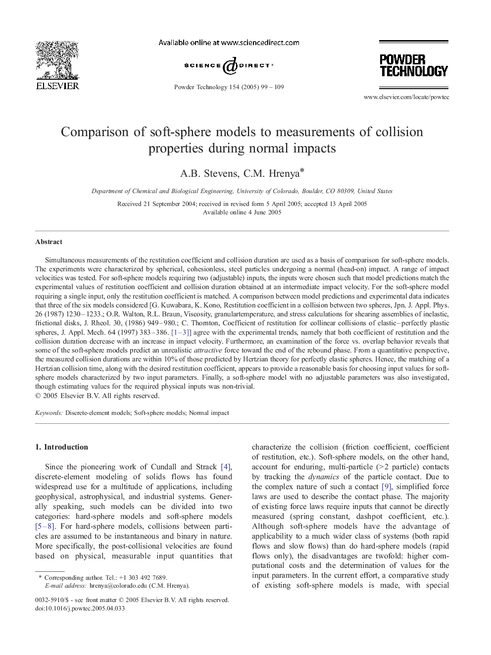 Comparison of soft-sphere models to measurements of collision properties during normal impacts