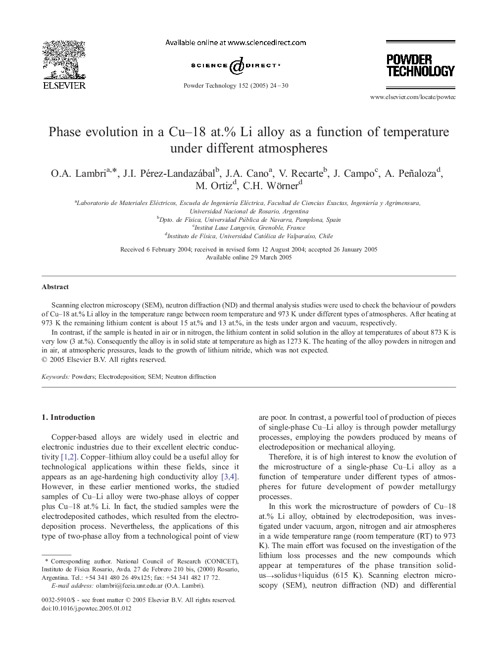 Phase evolution in a Cu-18 at.% Li alloy as a function of temperature under different atmospheres