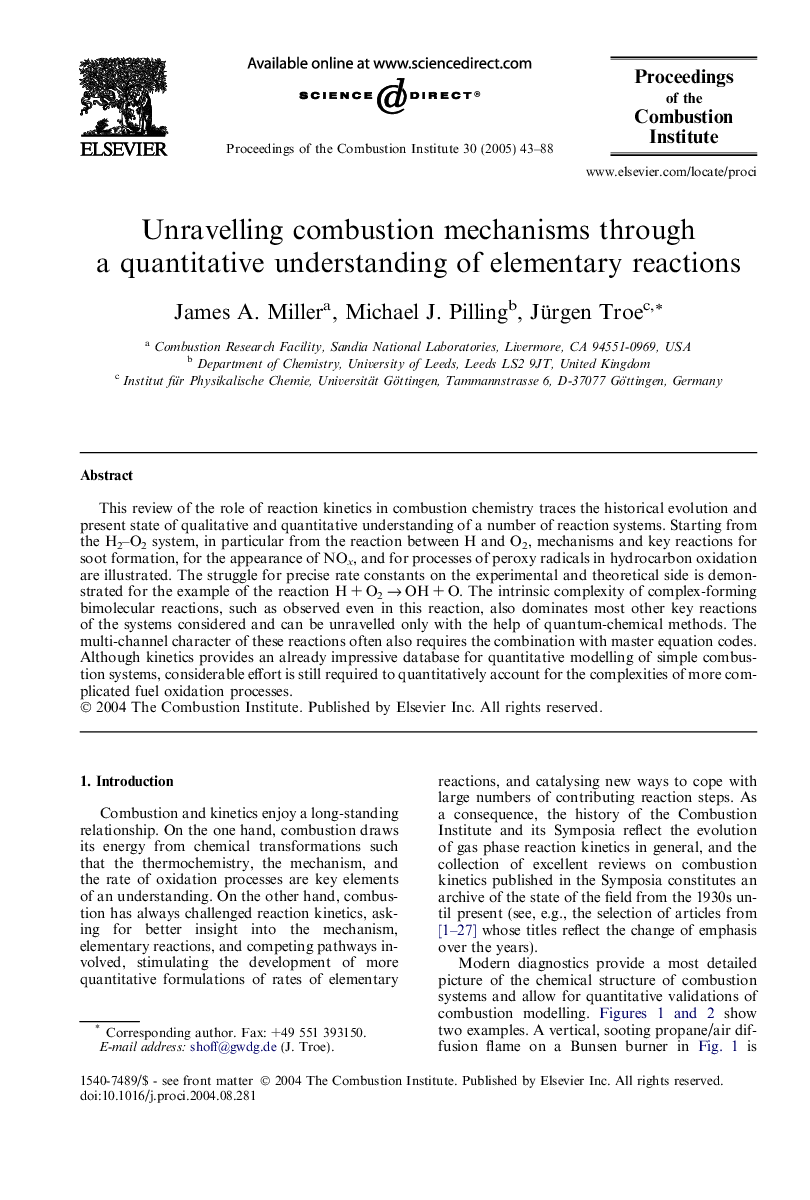 Unravelling combustion mechanisms through a quantitative understanding of elementary reactions