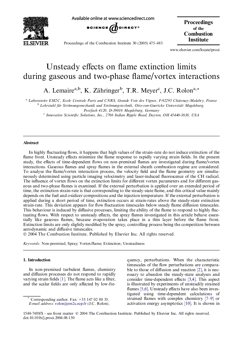 Unsteady effects on flame extinction limits during gaseous and two-phase flame/vortex interactions