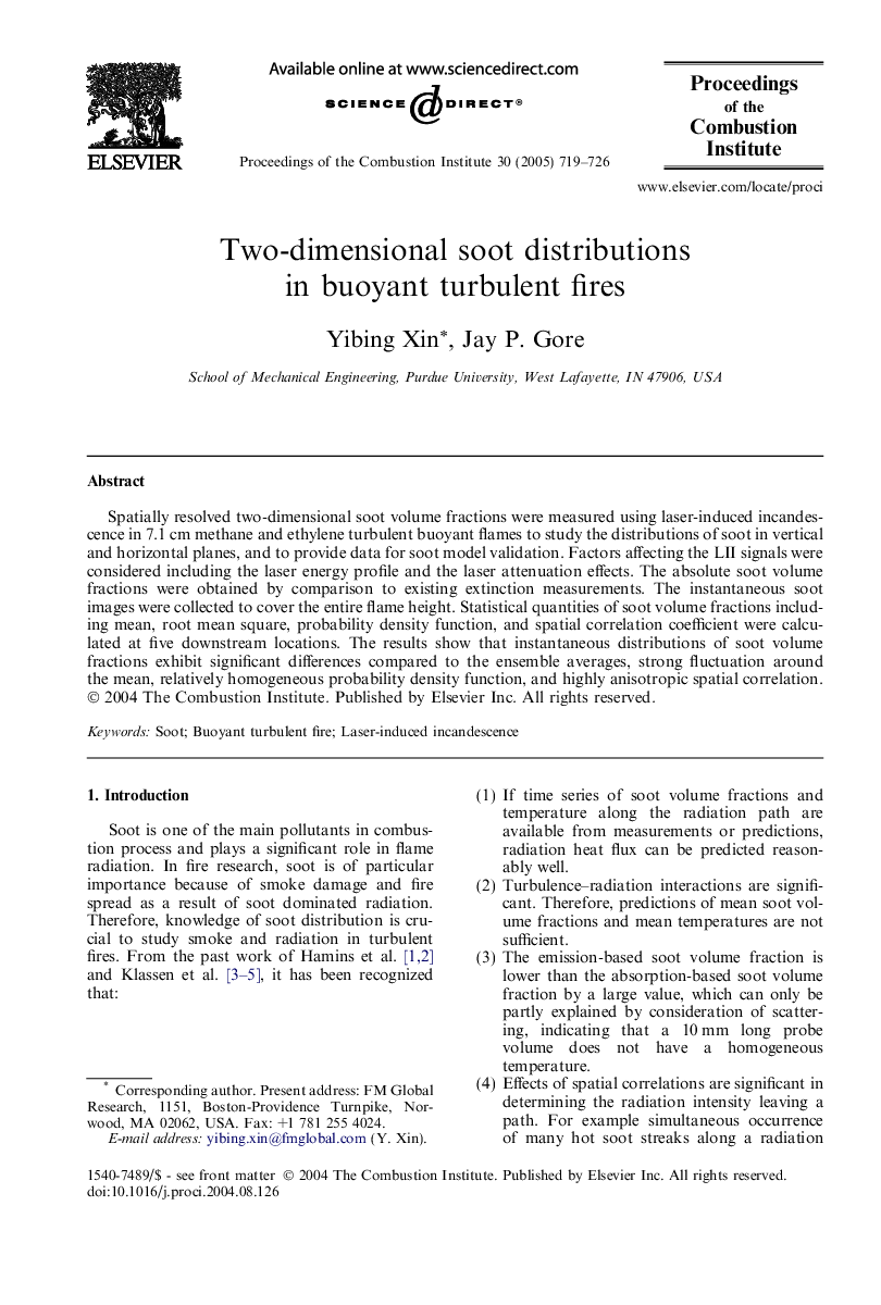 Two-dimensional soot distributions in buoyant turbulent fires