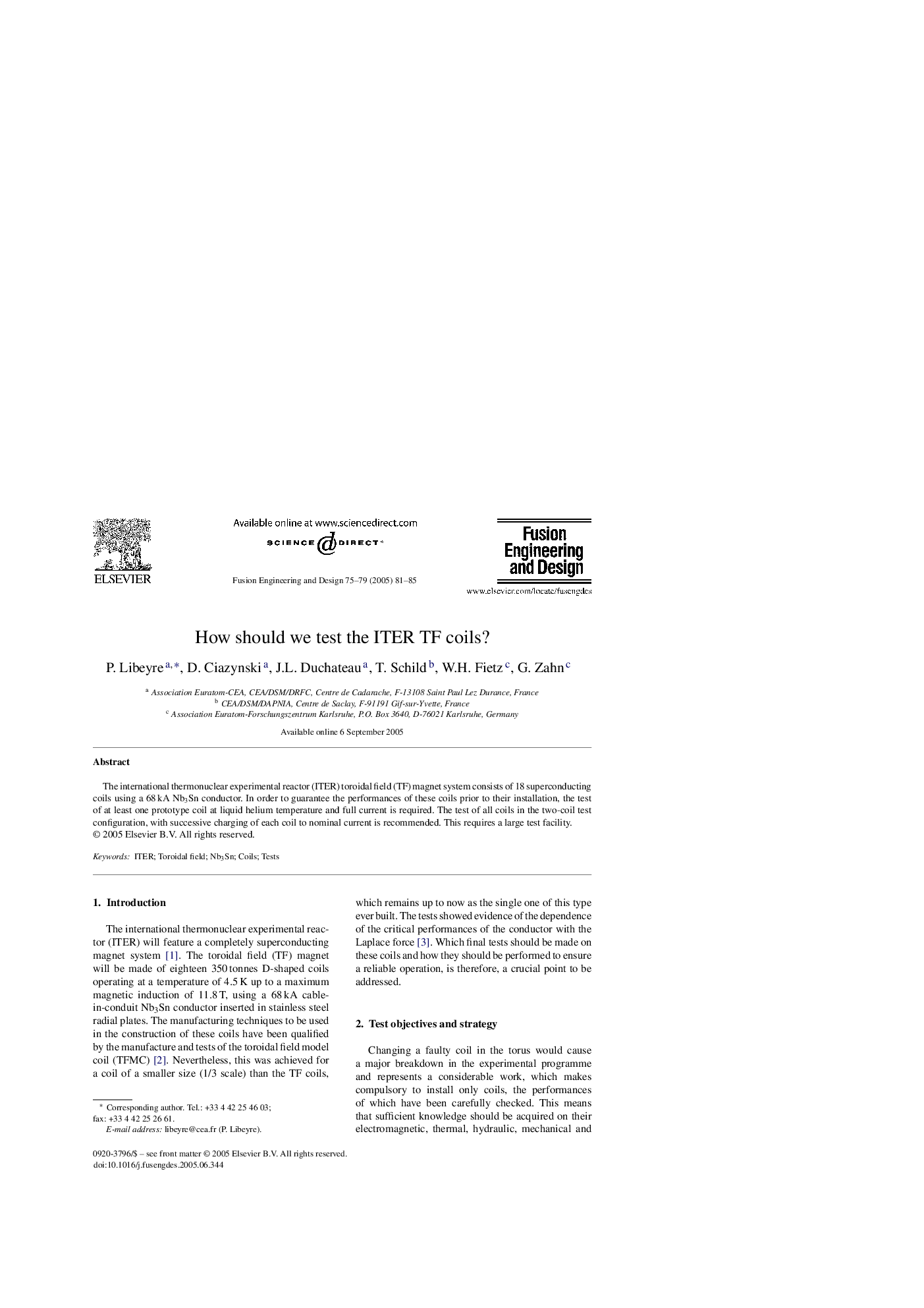 How should we test the ITER TF coils?