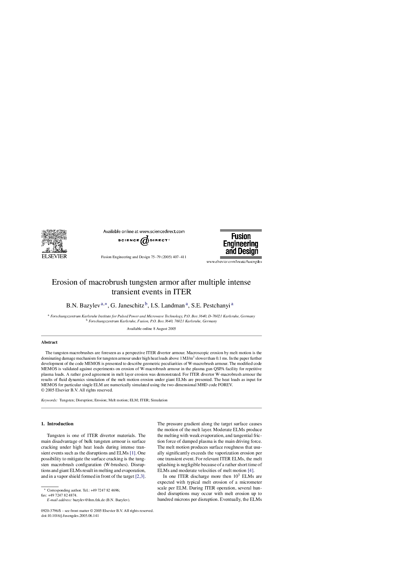 Erosion of macrobrush tungsten armor after multiple intense transient events in ITER