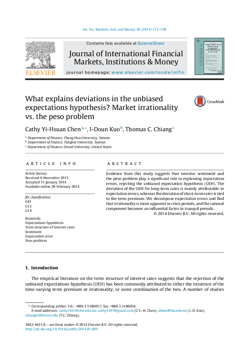 What explains deviations in the unbiased expectations hypothesis? Market irrationality vs. the peso problem